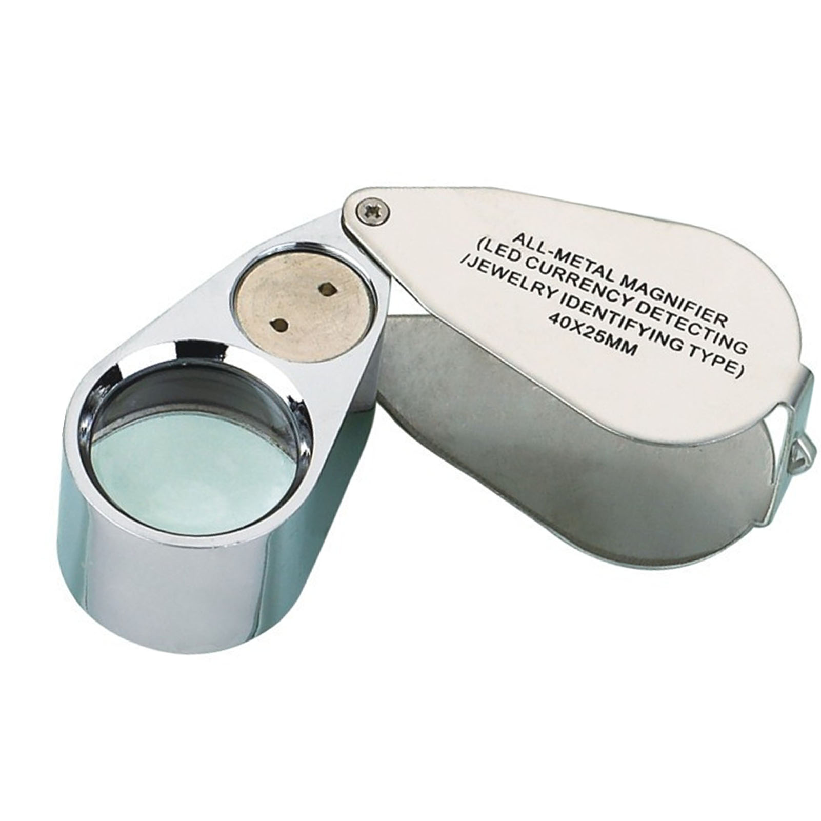 40-fache Mini-schmucklupe Mit Led-geldprüflicht, Handliche Lupe Zur Identifizierung Und Bewertung Von Schmuck