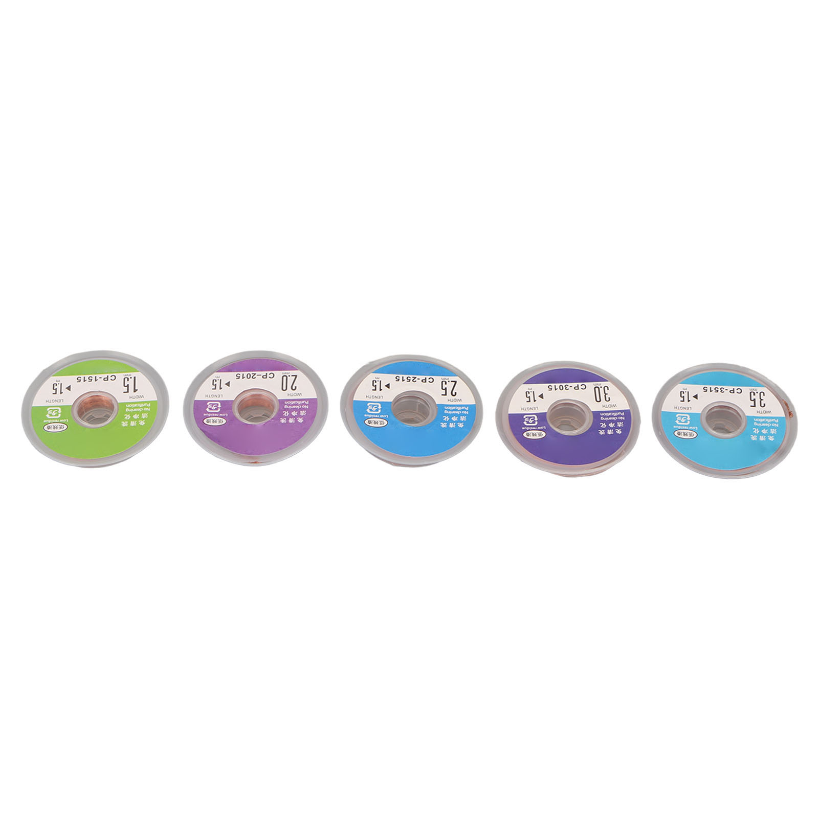 5-teiliges Entlötlitzen-set, 1,5 Mm, 2 Mm, 2,5 Mm, 3 Mm, 3,5 Mm Breite, 1,5 M Länge, Kupfer-entlötdraht, Schweißlitze