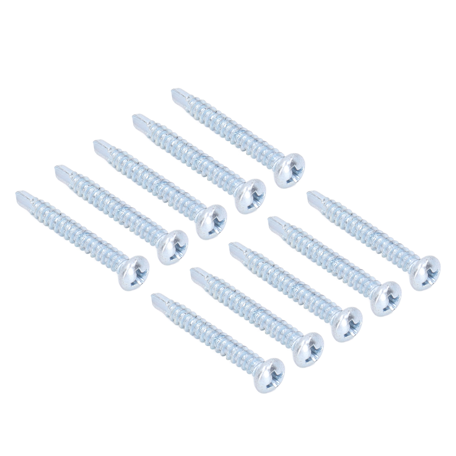 50 Stück Kreuzschlitz-bohrschrauben, Verzinktes Kohlenstoffstahl, Selbstbohrende Schrauben, 4,2 X 32 Mm, Rundkopf