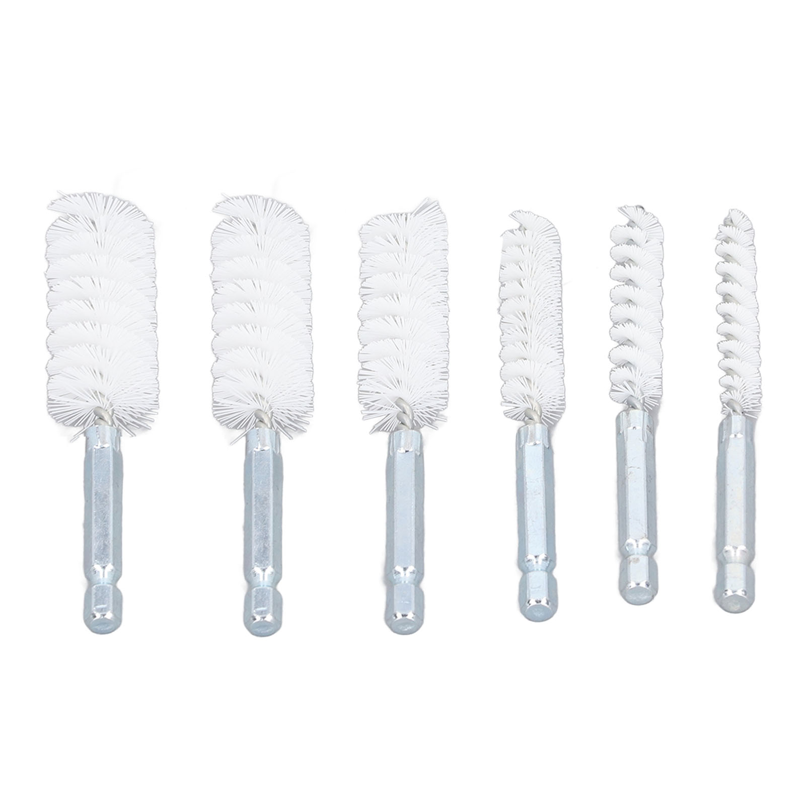 6-teiliges Set Bohrbürsten, 10 Cm, Rostfrei, Mit 1/4"-sechskantschaft, Für Elektrische Bohrmaschinen Und Schlagschrauber, Weißes Nylon