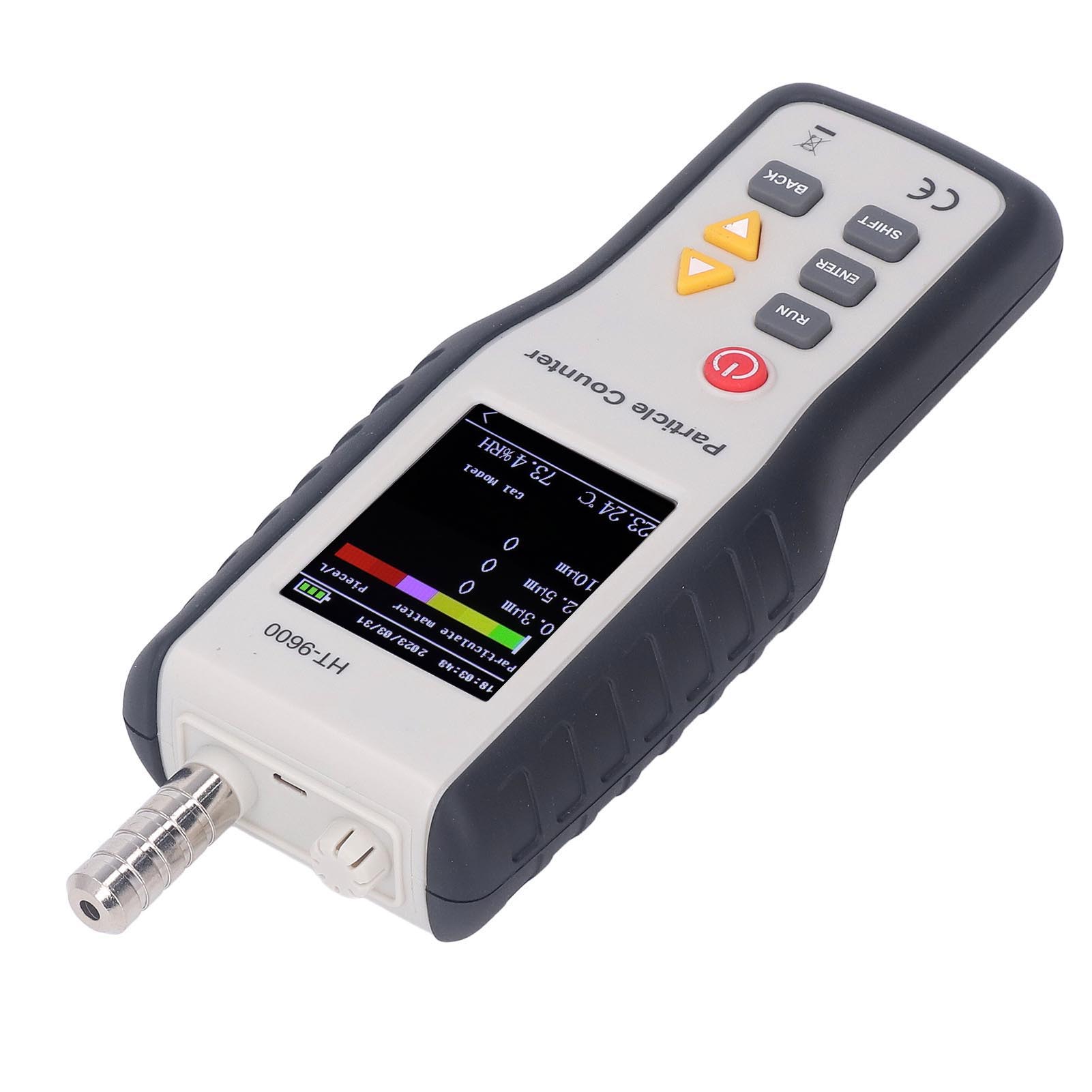 Tragbarer 6-in-1-luftqualitätsmonitor Mit Temperatur- Und Feuchtigkeitsmessung Für Zuhause, Büro Und Schule (100–240 V, Eu-stecker)