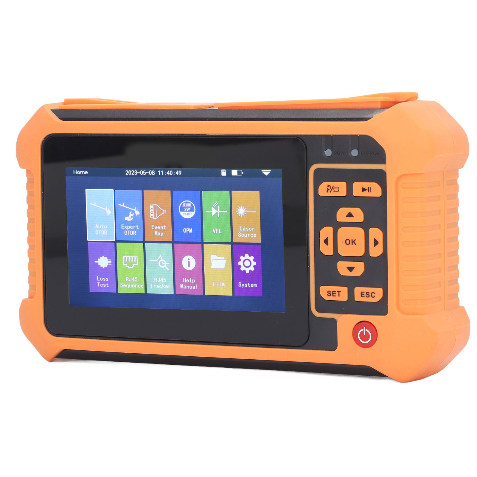 Otdr-glasfaser-tester, 1625 Nm Optisches Zeitbereichsreflektometer, Hindernisfinder, 4,3-zoll-lcd-touchscreen, 100–240 V, Eu-stecker