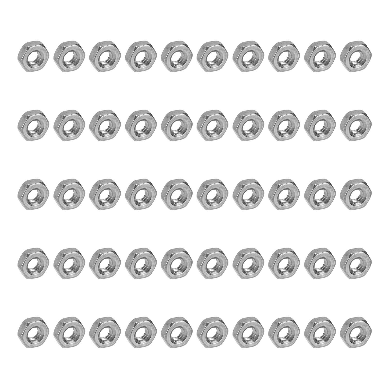 50-teiliges Sortiment An Sechskantmuttern A2-70 Aus Edelstahl Für Industriemaschinen M3