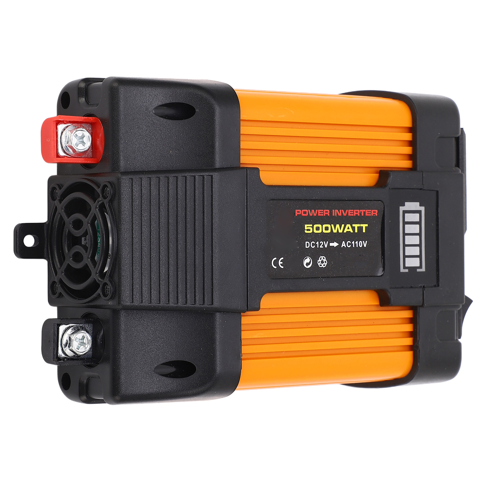 12-v-dc-zu-110-v-ac-wechselrichter Mit Batterieanzeige, 2 Usb-anschlüssen, 1 Steckdose, Modifizierter Wellenform-konverter Für Auto, Handy Und Laptop, 500 W