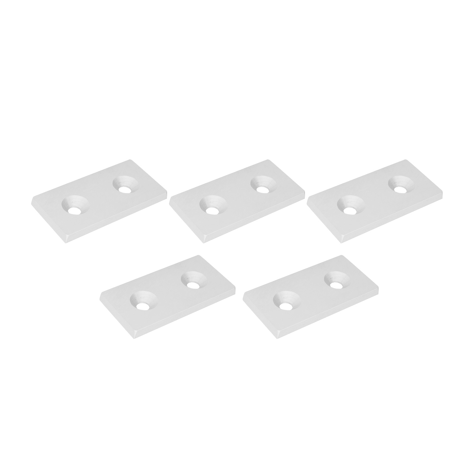 5 Stück Aluminium-profil-endkappen, Abdeckplatten Aus Metalllegierung Für Lineare Bewegliche Teile, 4080, Doppelbohrungen, Silber