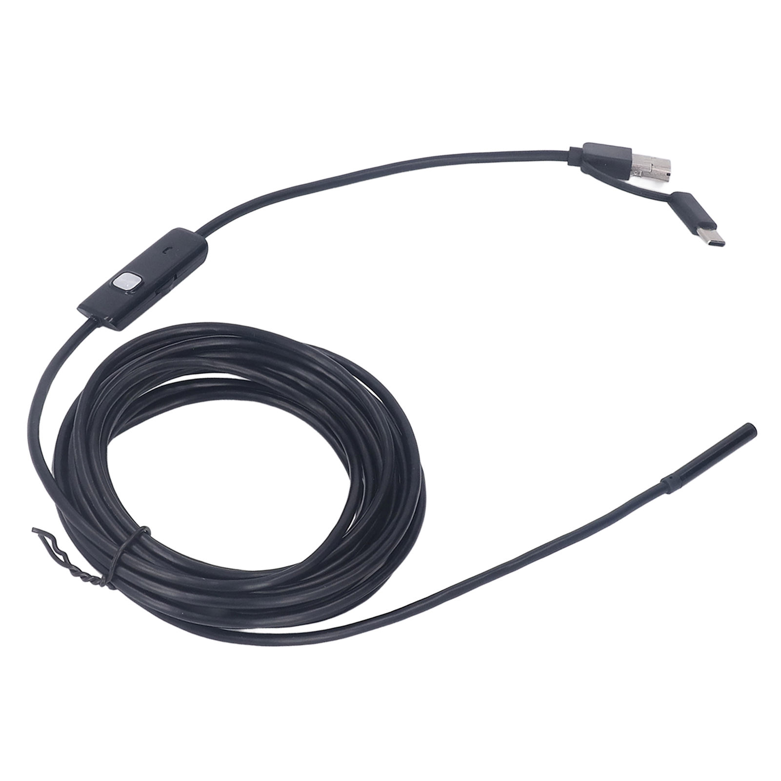 Endoskopkamera, Kompatibel Mit Mobiltelefonen, Pcs Und Usb Typ C (3-in-1) Für Android-geräte, Inklusive Led-licht Für Den Einsatz Im Auto, 5 Meter Langes Festkabel (5,5 Mm Stecker).