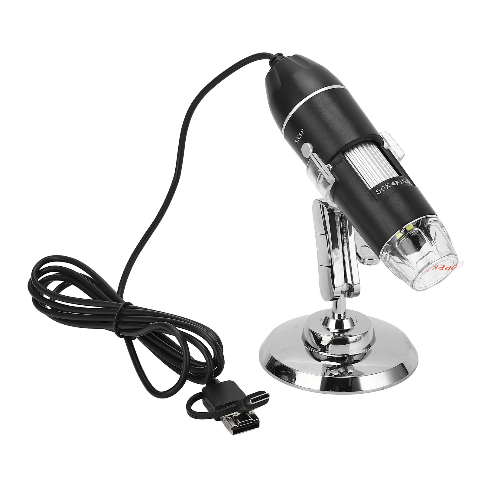 3-in-1-digitalmikroskop Mit Usb-anschluss, Hd-vergrößerung (1600x), Kabelgebunden, Tragbar, Für Ios