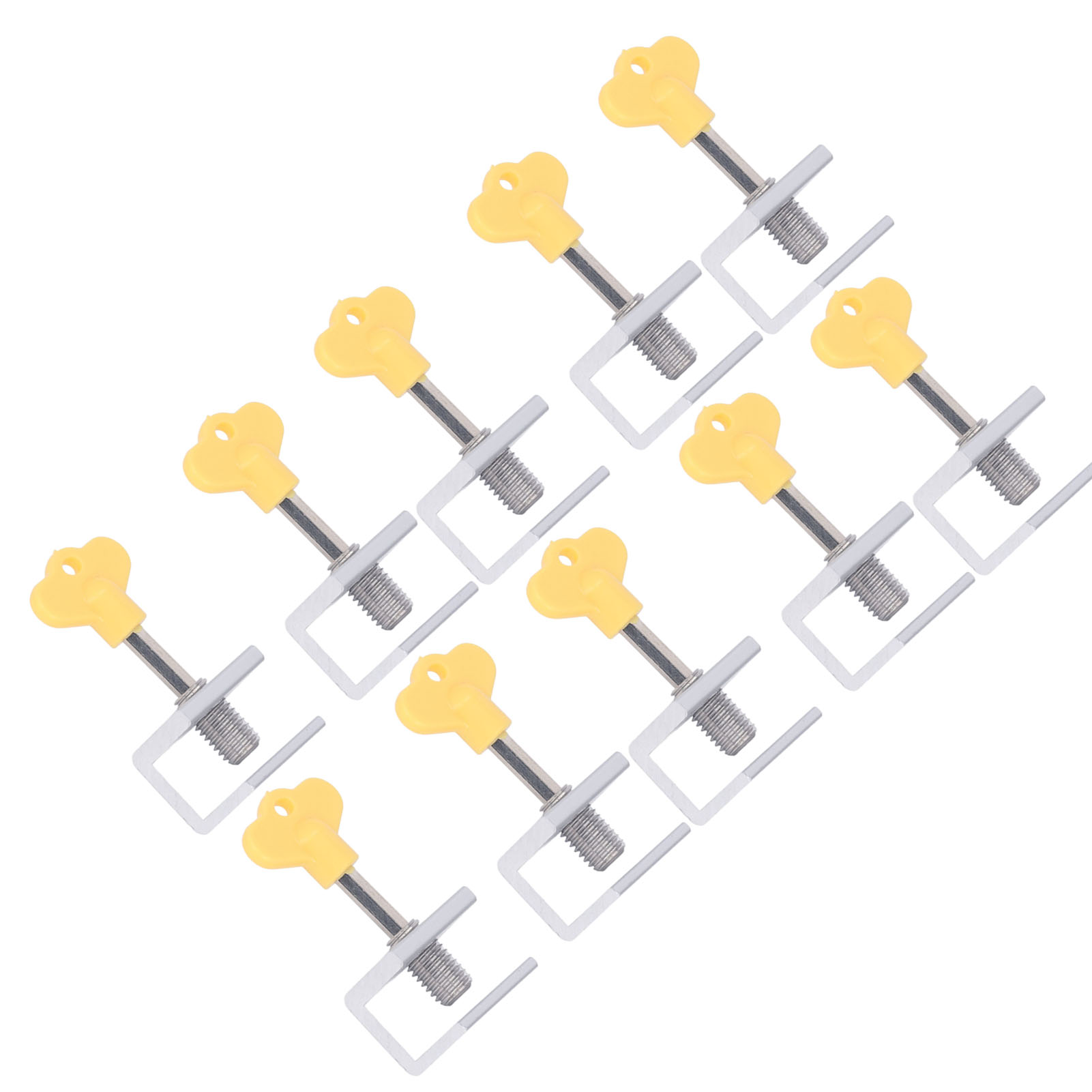 10 Sets Einzelloch-fensterschlösser Mit Schraubenschlüssel, Verstellbares Set Für Vertikale Und Horizontale Schiebeverriegelung, Silberfarben