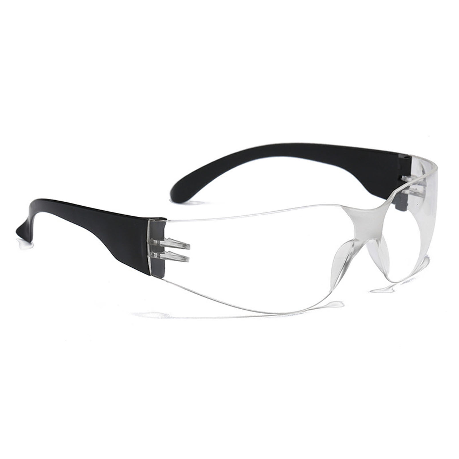 Uv-beständige Und Stoßfeste Kunststoff-schutzbrille Für Outdoor-sportarten Wie Radfahren, Transparente Gläser, Schwarze Bügel
