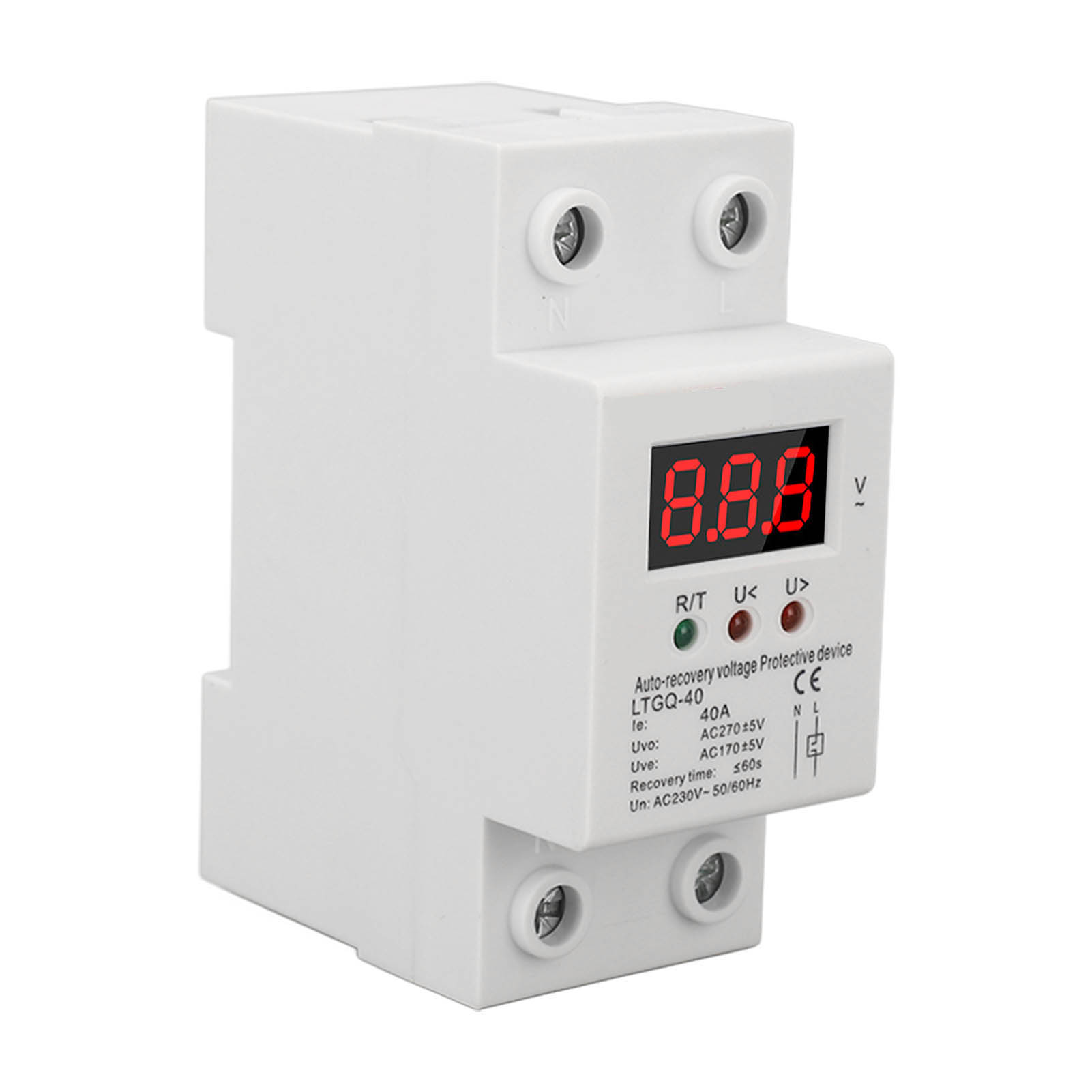 Über- Und Unterspannungsschutz Mit Automatischer Wiederherstellung, Schutzrelais, Digitalanzeige, 2-polig, 230 V Ac, 40 A (ltgq-40)