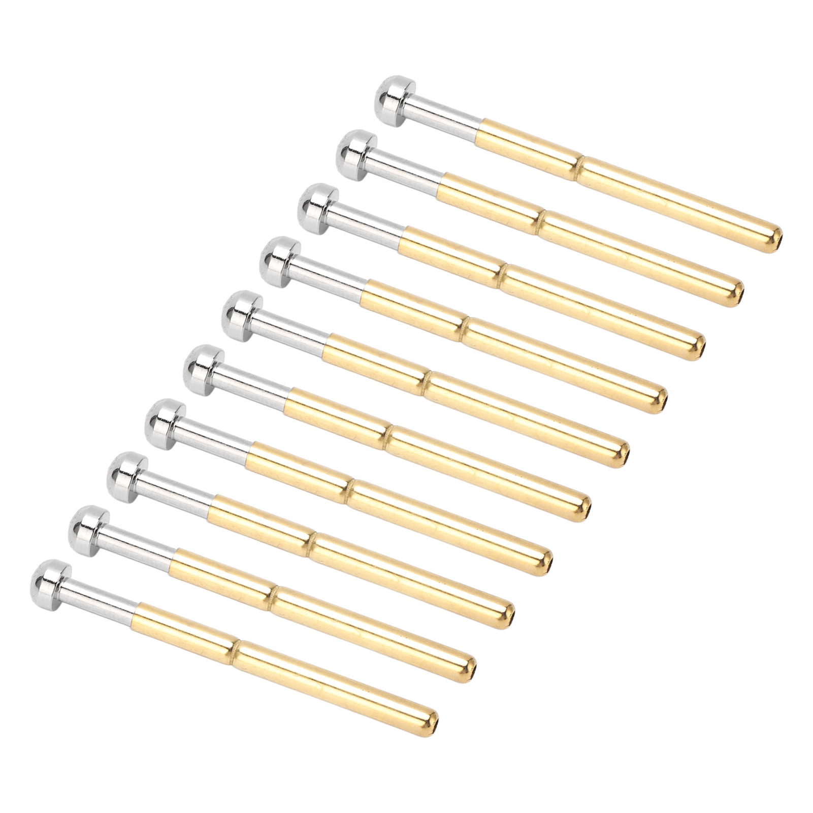 100 Stück Pogo-pin-federprüfwerkzeuge, Typ 2,36 Mm / 0,1 Zoll, Rohrdurchmesser 34 Mm / 1,3 Zoll, Messingmaterial, Leiterplattenprüfstifte