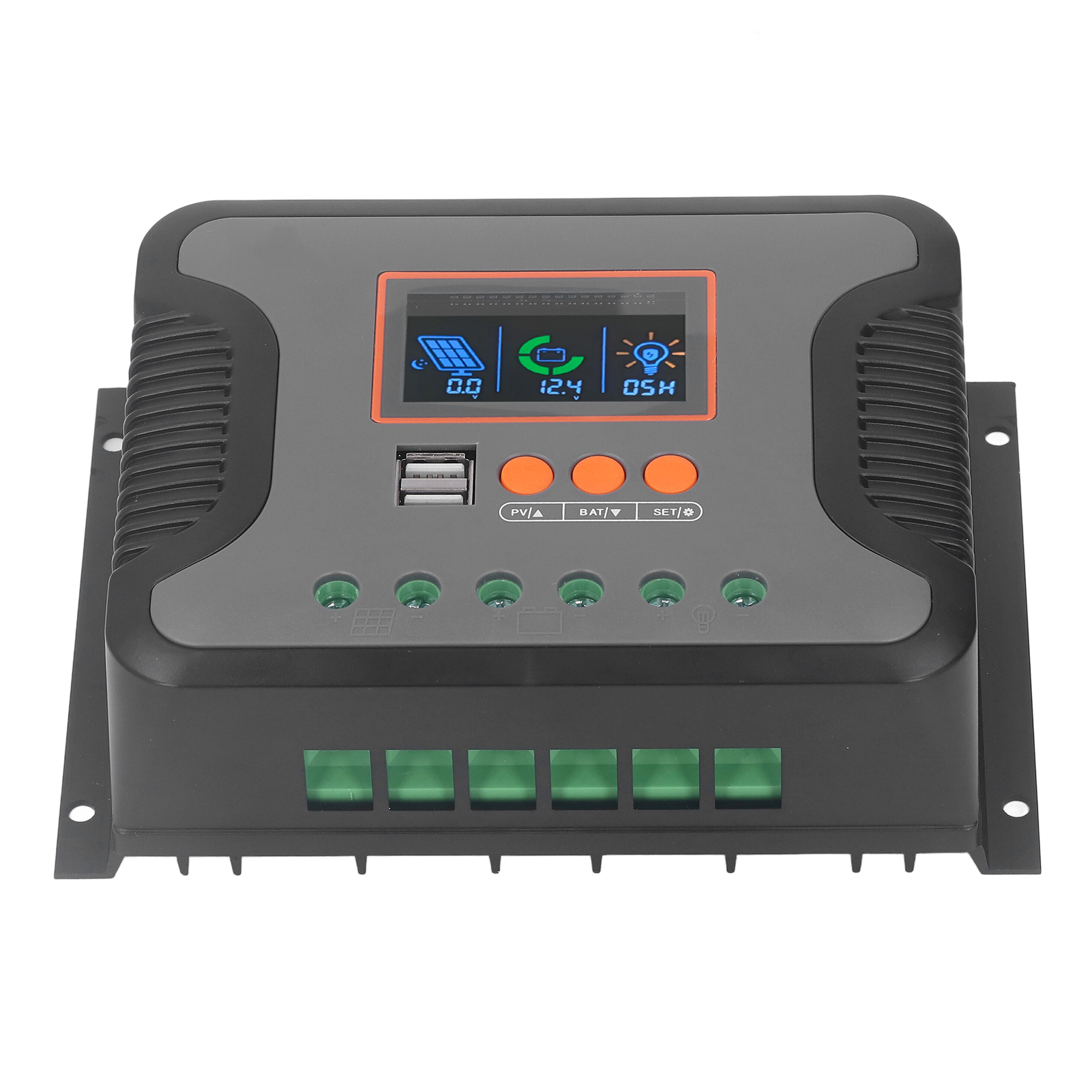 Powmr Pwm Solar-laderegler 60a 12v 24v 36v 48v 2 Usb-anschlüsse Einstellbares Lcd-display Agm-gel-nass-lithium-batterie