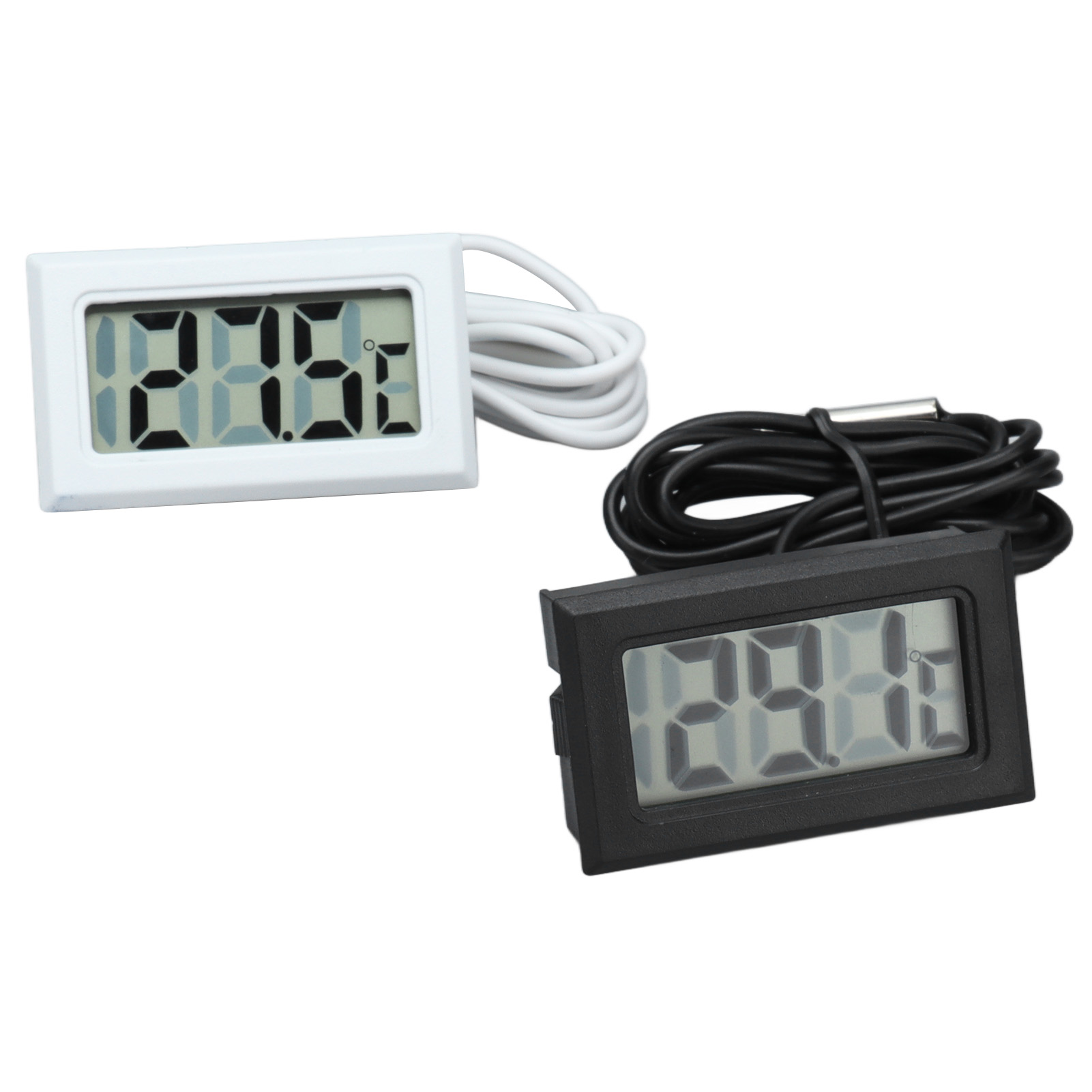 2 Stück Elektronisches Digitales Thermometer/thermostat-temperaturmessgerät Mit 2-sekunden-aktualisierung Und Sonde (schwarz/weiß)