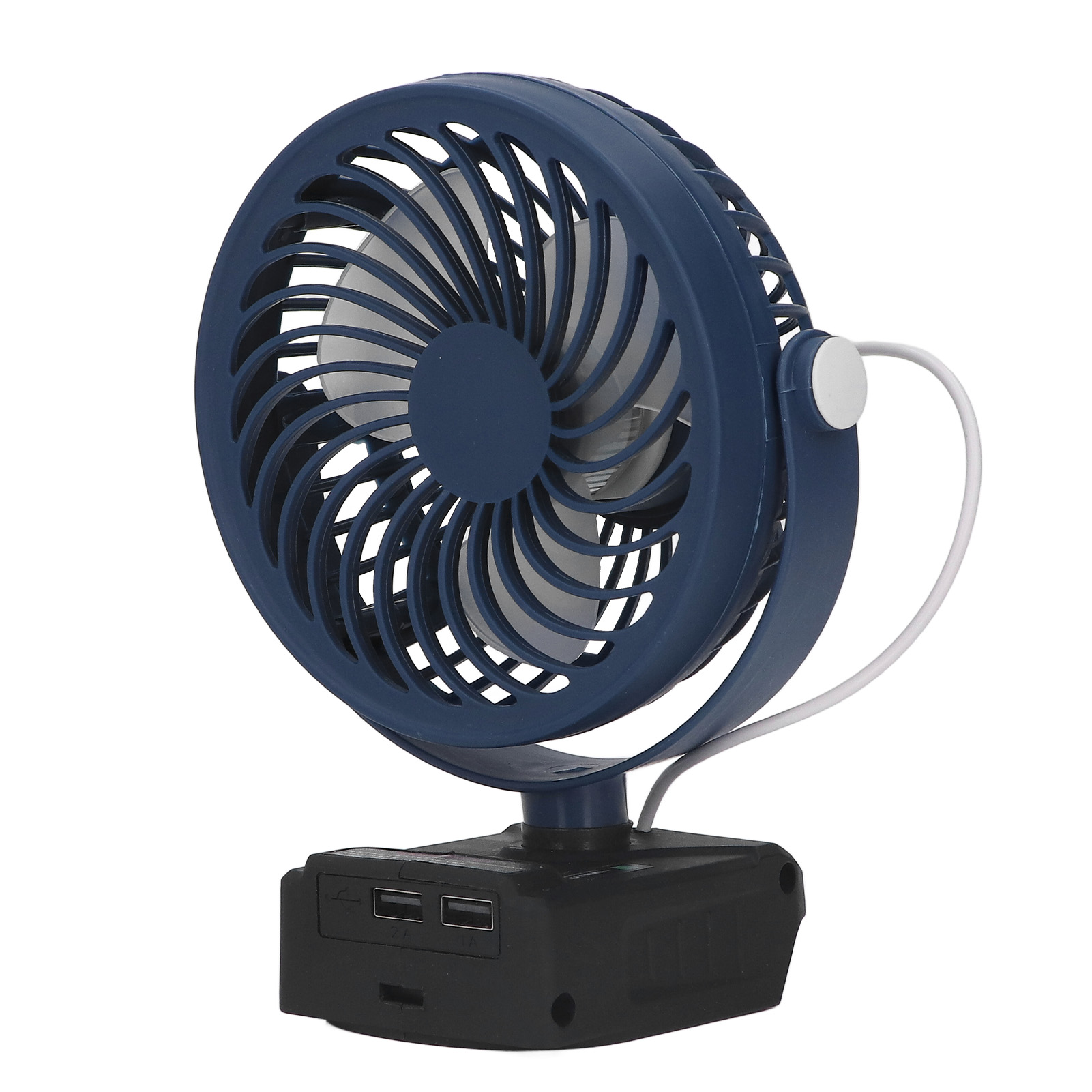 Akku-ventilator, Kabellos, 2 Geschwindigkeitsstufen, Verstellbarer Winkel, Tragbar, 21 V, Ideal Für Camping, Outdoor-aktivitäten Und Reisen