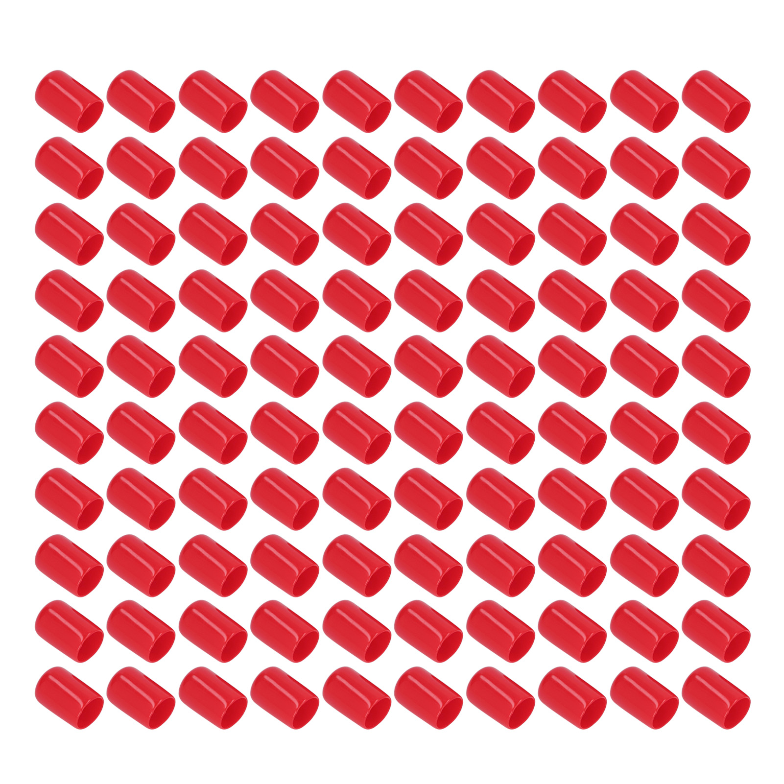 100 Stück Endkappenabdeckungen Aus Pvc, Rund, Flexibel, Flammhemmend, Gewindeschutz, Rot, 12 Mm