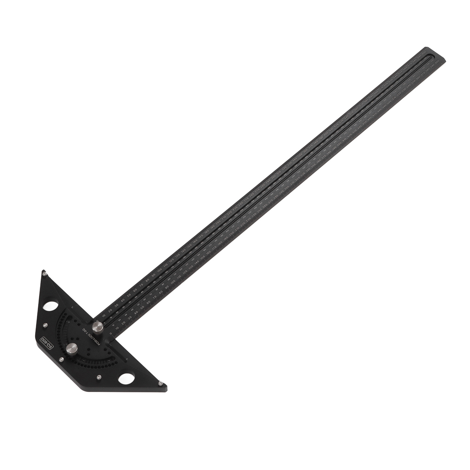 Anreißlineal Aus Aluminiumlegierung, T-form, Winkelumrechnung 0 Bis 70°, Schwarz