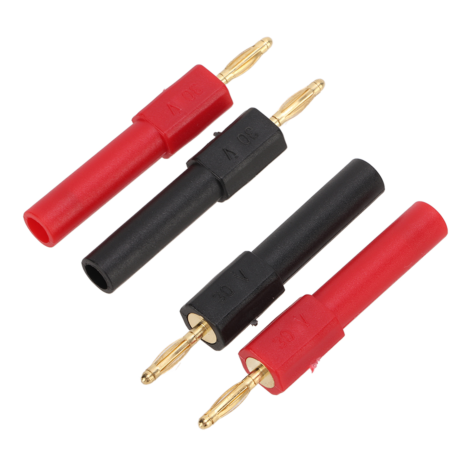 5er-set Bananenstecker-adapter, Material: Pa Messing, 2 Mm Stecker Auf 4 Mm Buchse, Rot/schwarz