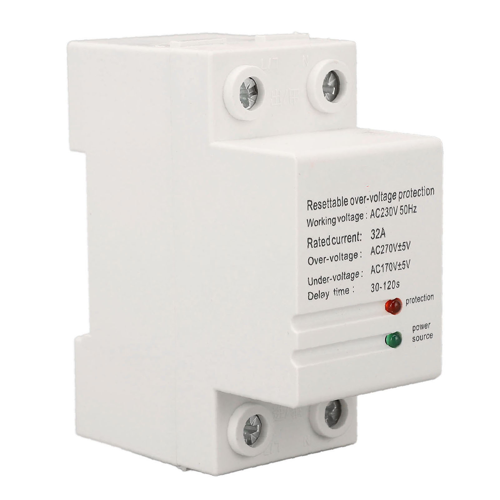 32a Ac230v 50hz Überspannungs-/unterspannungsschutzgerät, Din-schienenmontage, Automatische Rückstellung, Überspannungsschutzvorrichtung, Eingang Unten, Ausgang Oben