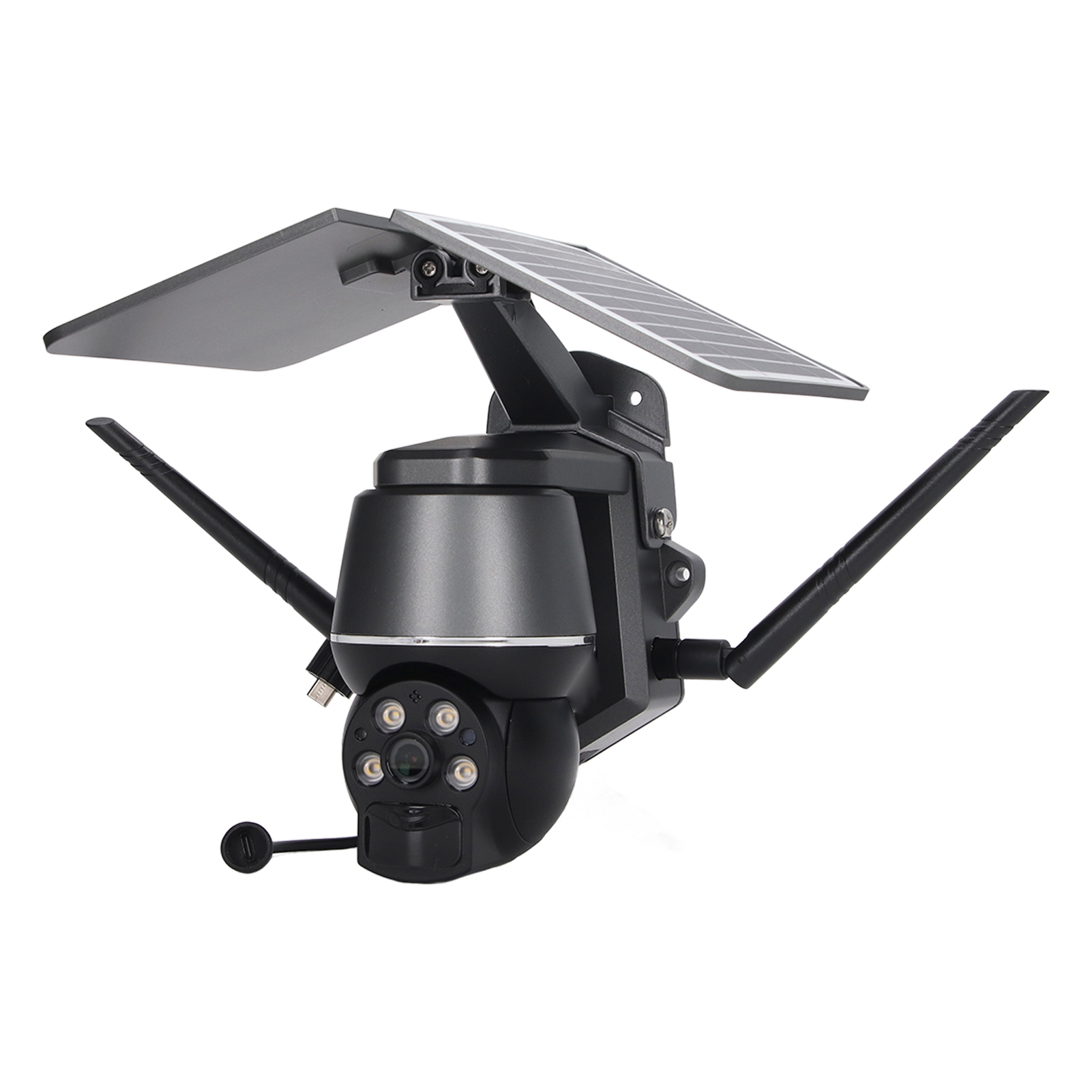 Solarbetriebene Sicherheitskamera, 2 Mp, Wlan, 1080p, Flutlicht, Farbnachtsicht, Kompatibel Mit Tuya, Zwei-wege-audio, Ip65 Wasserdicht