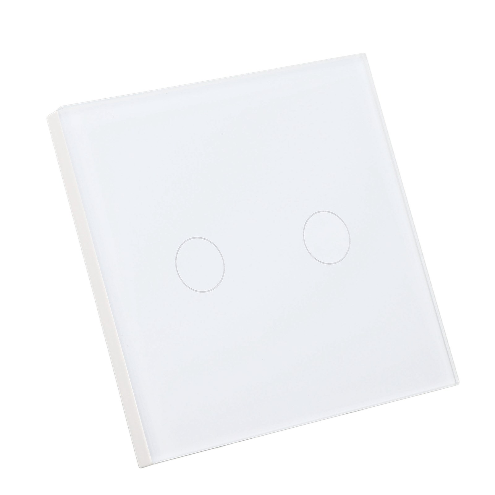 2-fach Wandschalter Mit Kontrollleuchte, Bedienfeld Aus Gehärtetem Glas, Touchscreen-lichtschalter, 110–240 V Ac, Weiß