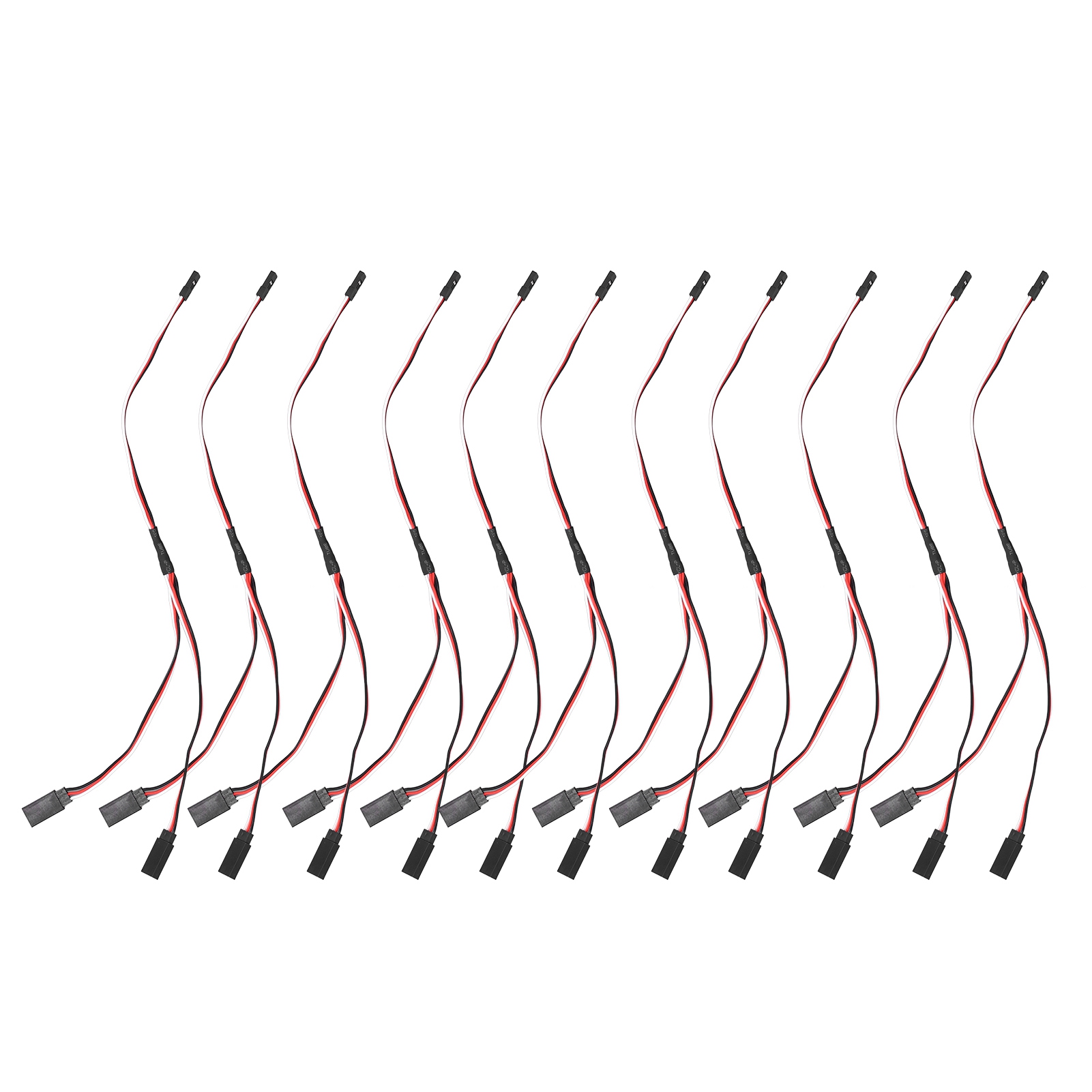 10 Stück Servo-verlängerungskabel, 3-polig, Buchse Auf Stecker, Kabelverbinder, Fernbedienung, Y-typ, 300 Mm (11,81 Zoll)