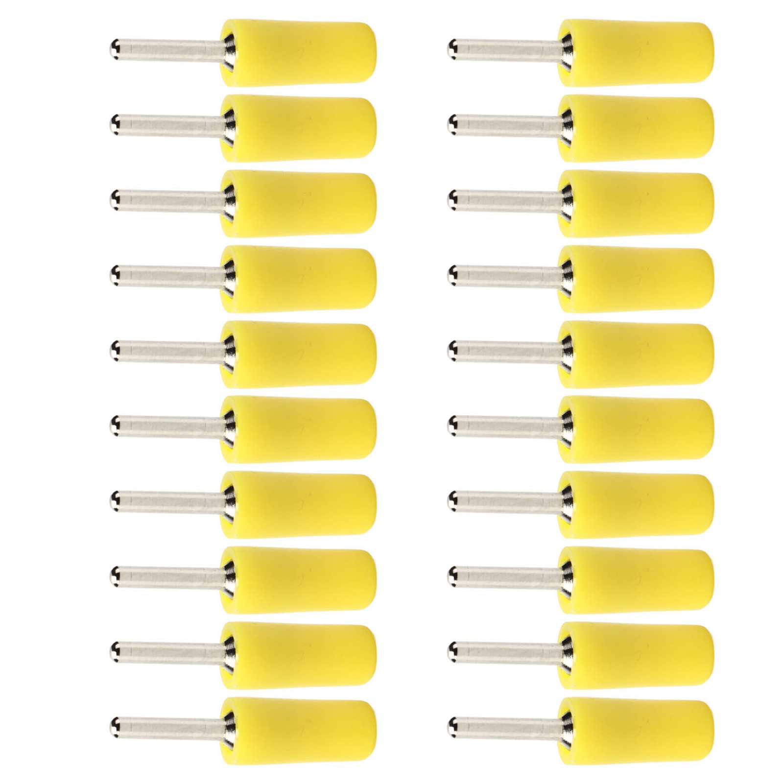 20-teiliges Set Mit Bananensteckern (2 Mm), Vernickeltem Messing, Wasserdicht, Gelb