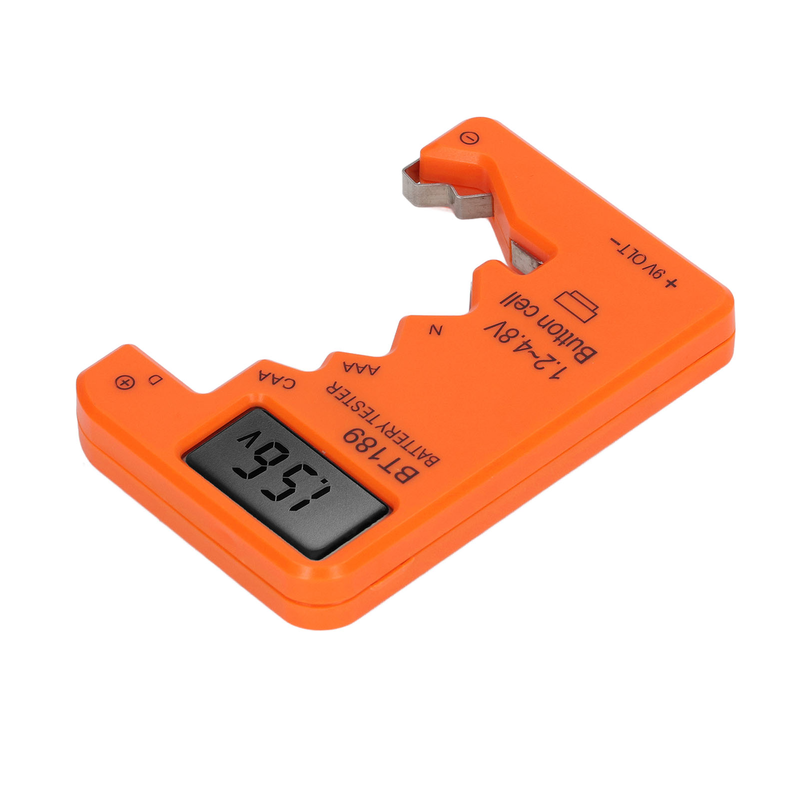 Batterieprüfgerät Mit Digitaler Anzeige Für Aa-, Aaa-, 6f22-, 9v- Und 1,5v-batterien (orange)