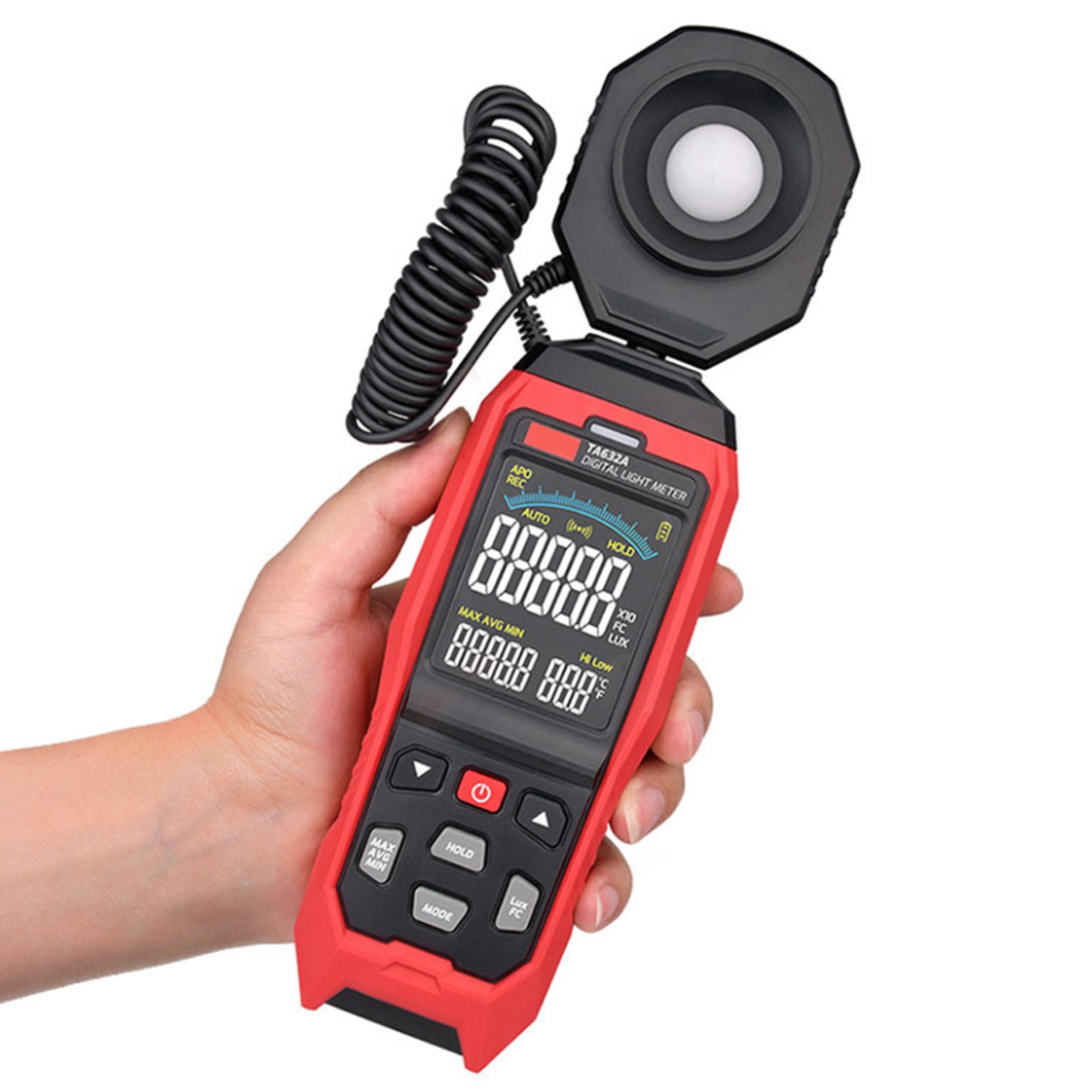 Digitales Lichtmessgerät, Beleuchtungsstärketester 200000 Lx Fc, Illuminanometer, Photometer Für Prüfungen