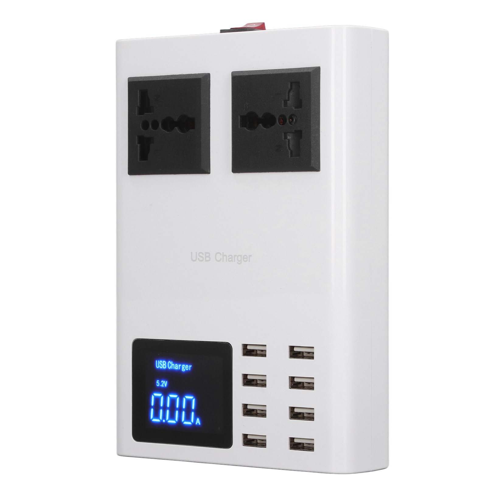 Led-usb-ladegerät Mit Überspannungs- Und Überstromschutz, 8 Usb-anschlüsse, Lcd-ladegerät, Netzteil Mit Eu-stecker, Ac 100–240 V
