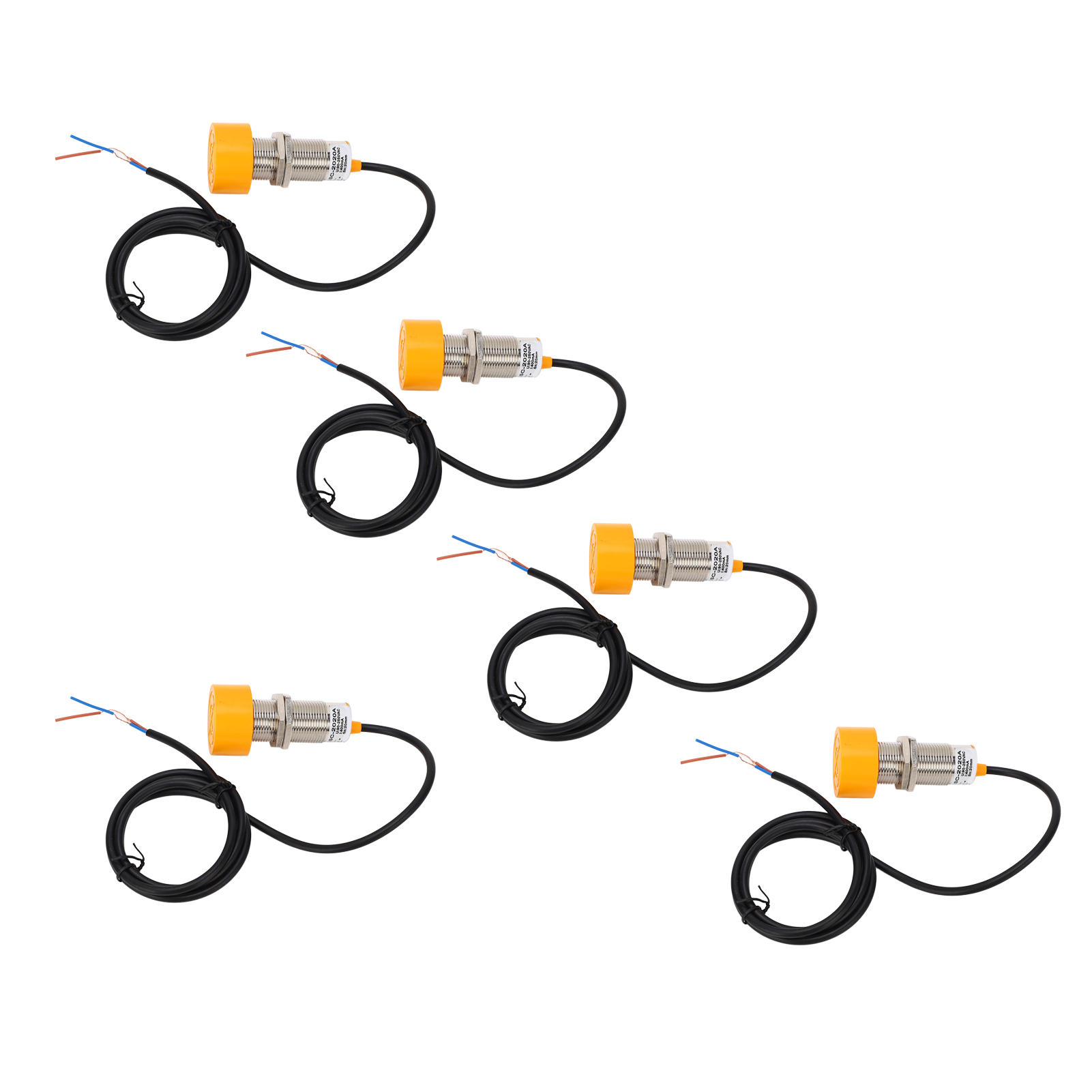 5 Stück Pnp-näherungsschalter, Normalerweise Offen, 20 Mm Erfassungsdurchmesser, Ip65 Wasserdicht, Runder Näherungssensor, 90–250 V Dc
