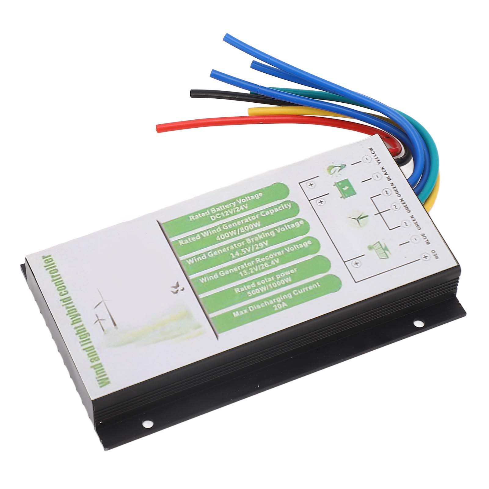 Wind-solar-hybrid-laderegler 12v/24v Batterie, Automatische Pwm, Maximal 20a, Geeignet Für 800w Turbine Und 1000w Solarpanel