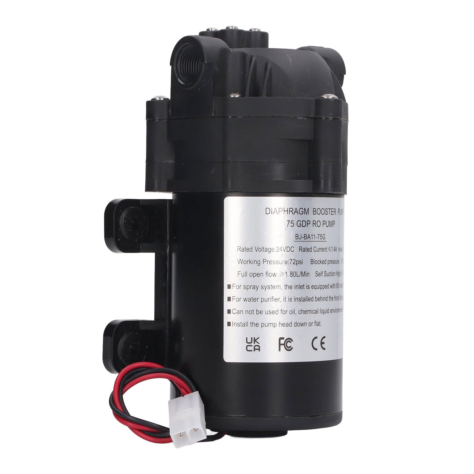 24-v-gleichstrom-membran-boosterpumpe, 36 W, Elektrisch, Selbstansaugend, Für Bewässerung Und Entwässerung, Mit G3/8-zoll-innengewinde, Eu-adapter 200–240 V