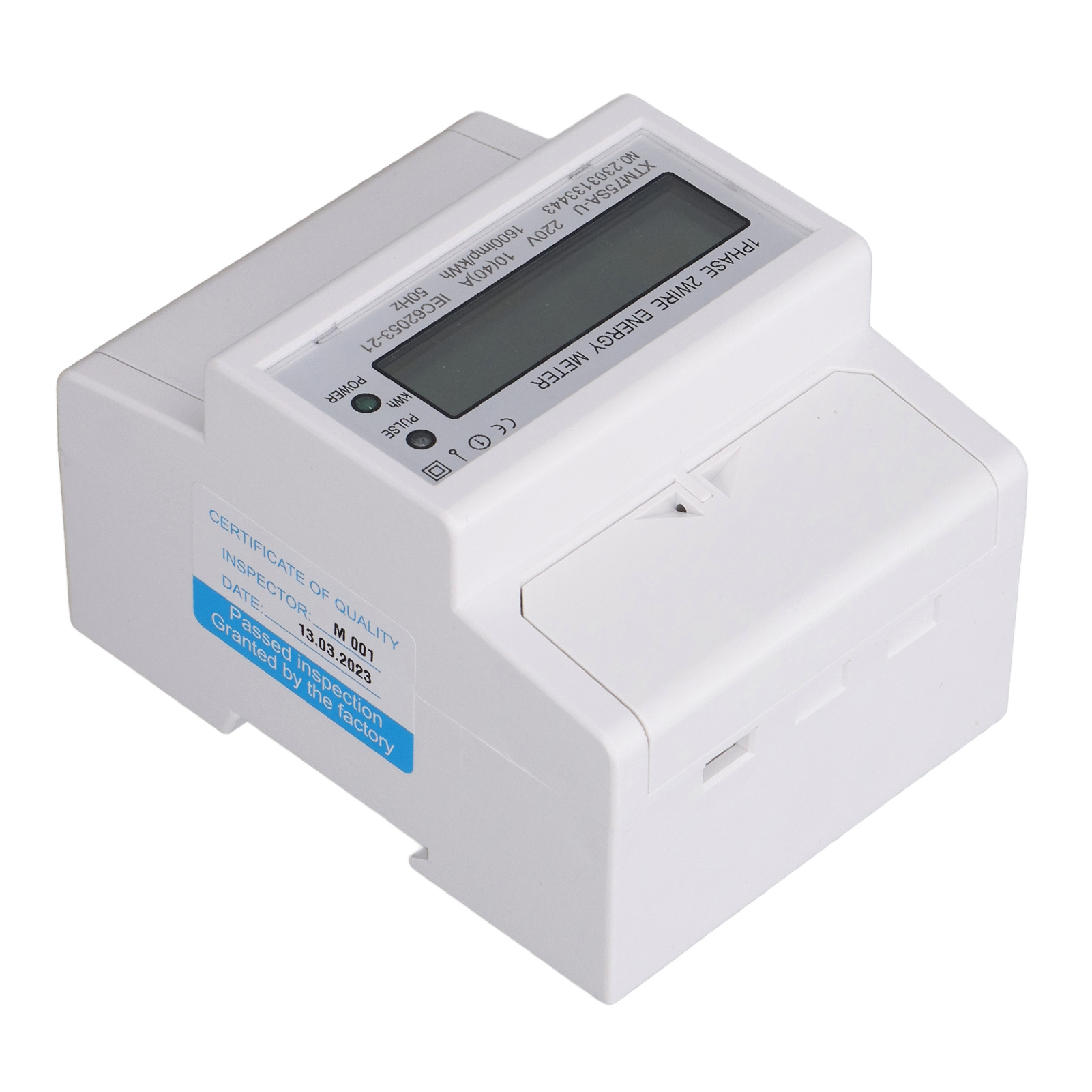 Din-schienen-energiezähler, Voltmeter, Amperemeter, Einphasig, 4-polig, Lcd-digitalanzeige, 35 Mm, Dc 220 V, 10 (40) A