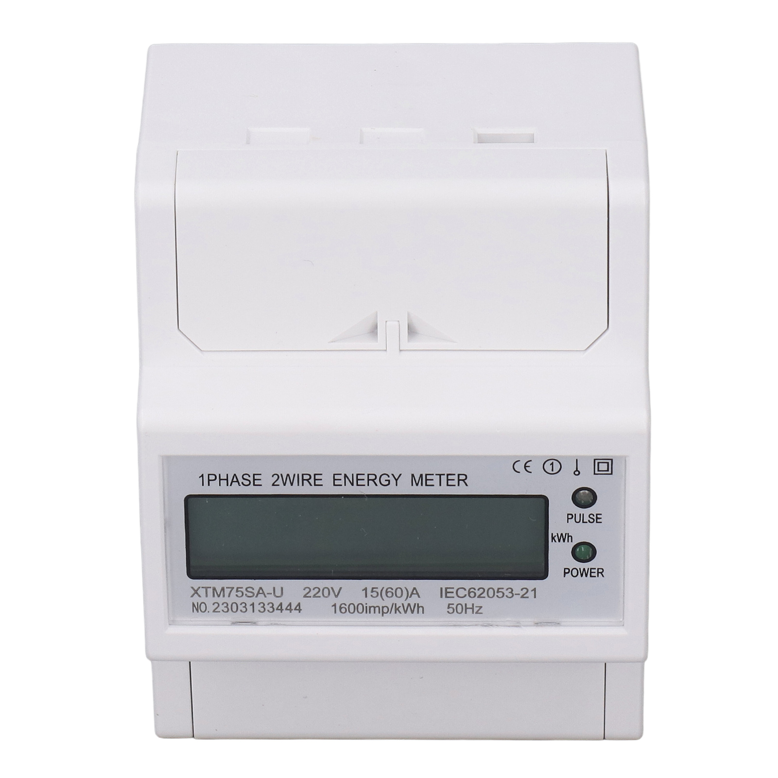 Din-schienen-energiezähler, Voltmeter, Amperemeter, Einphasig, 4-polig, Digitales Lcd-display, 35 Mm, Dc 220 V, 15 (60) A