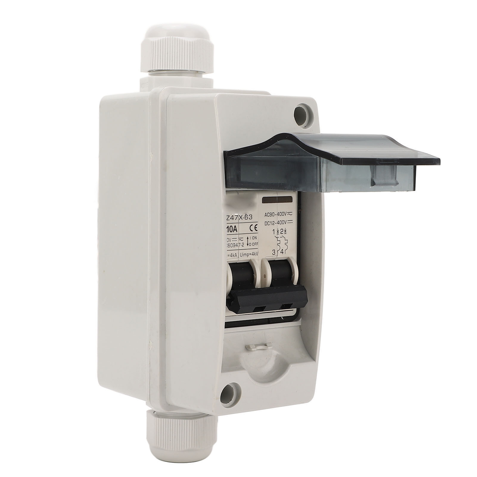 Solar-trennschalter Ip65 Miniatur-leistungsschalter Mit Din-schienengehäuse Für Photovoltaikanlagen, 10 A, Dc 12–400 V, Ac 90–400 V