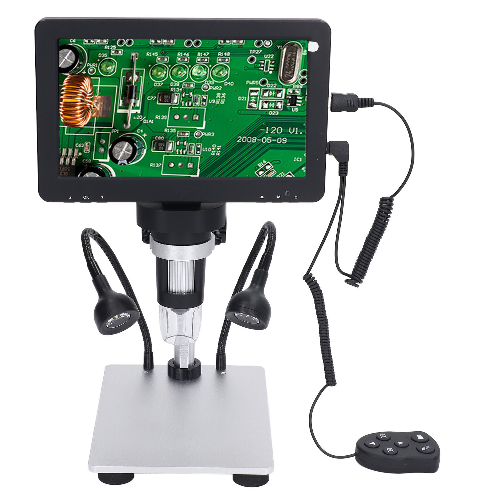 7-zoll-digitalmikroskop Mit Hd-lcd-display, 1200-fache Vergrößerung, 12 Mp, Löt- Und Labormikroskop Für Biologische Beobachtungen Und Uhrenreparaturen