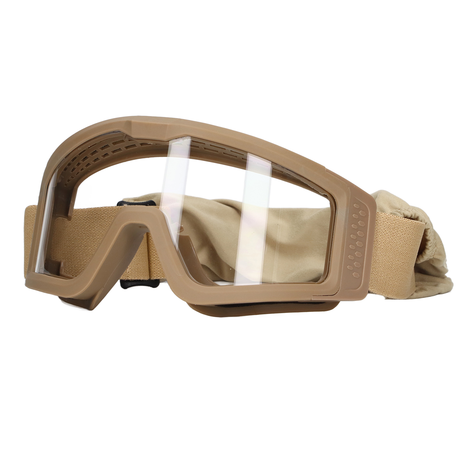 Abnehmbare Outdoor-brille, Uv-schutz, Stoßfest, Verdickt, Camping- Und Fahrradbrille, Khakifarbener Rahmen