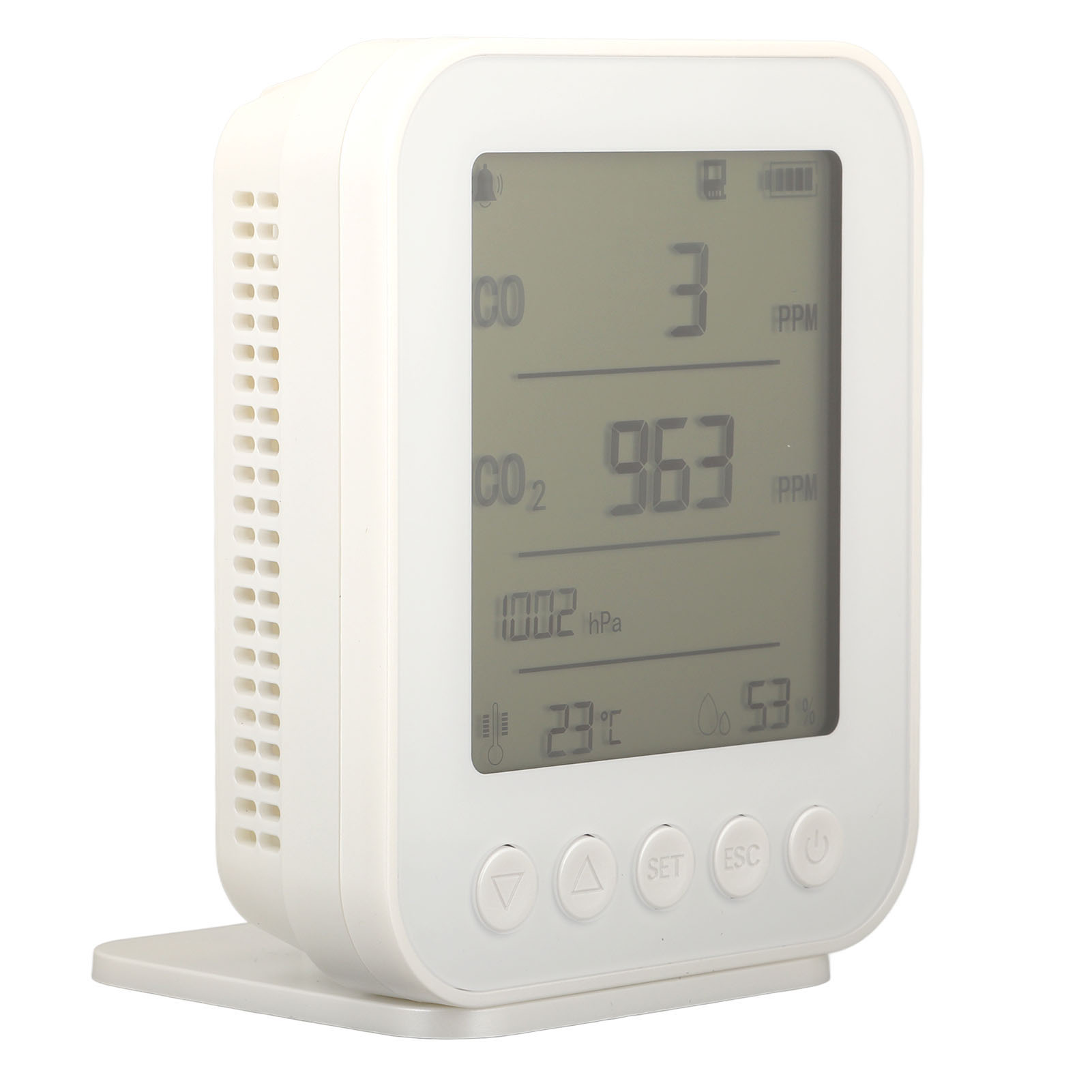Auto-luftqualitätsmonitor 7-in-1-detektor Co2 Co Druck Temperatur Feuchtigkeitsmesser Weiß 5v