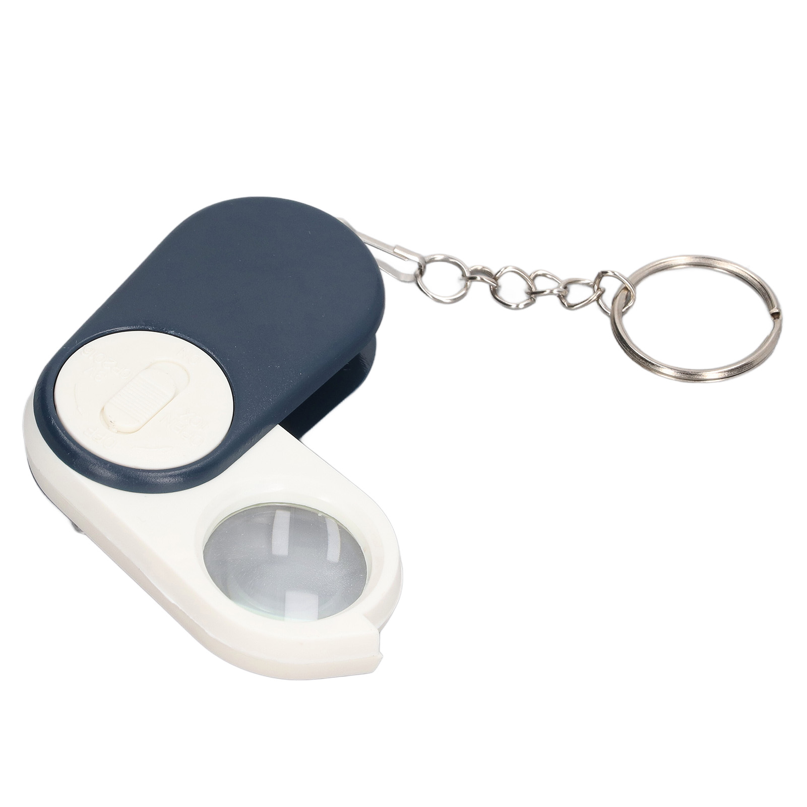 10-fache Taschenlupe Mit Doppellinsen, Faltbar, Handlich, Mini-lupe Mit Schlüsselanhänger Und Led-beleuchtung