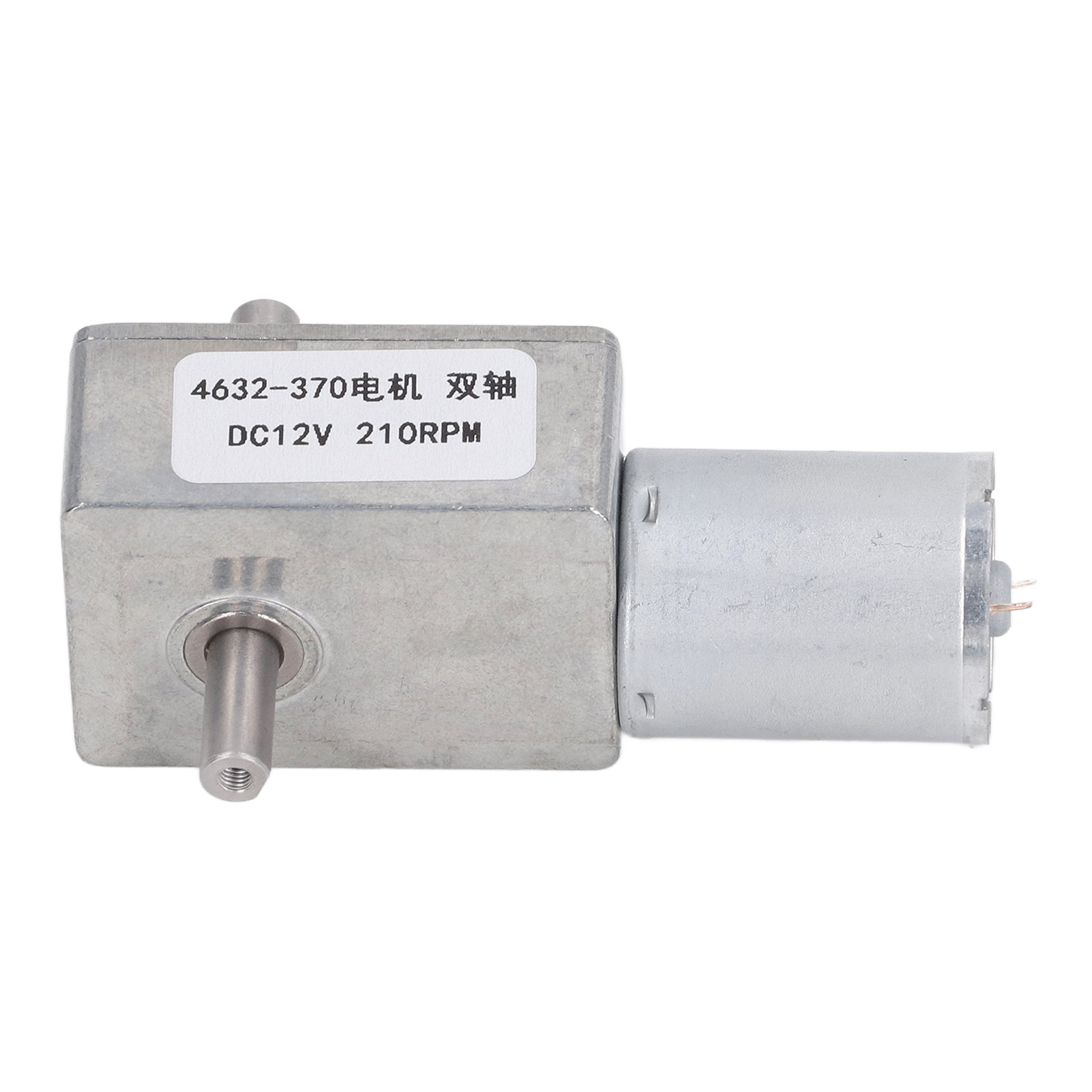 12-v-gleichstrom-schneckengetriebemotor, Doppelwellen-mikro-elektromotor, Vollmetall-untersetzungsmotor 4632‑370, 210 U/min