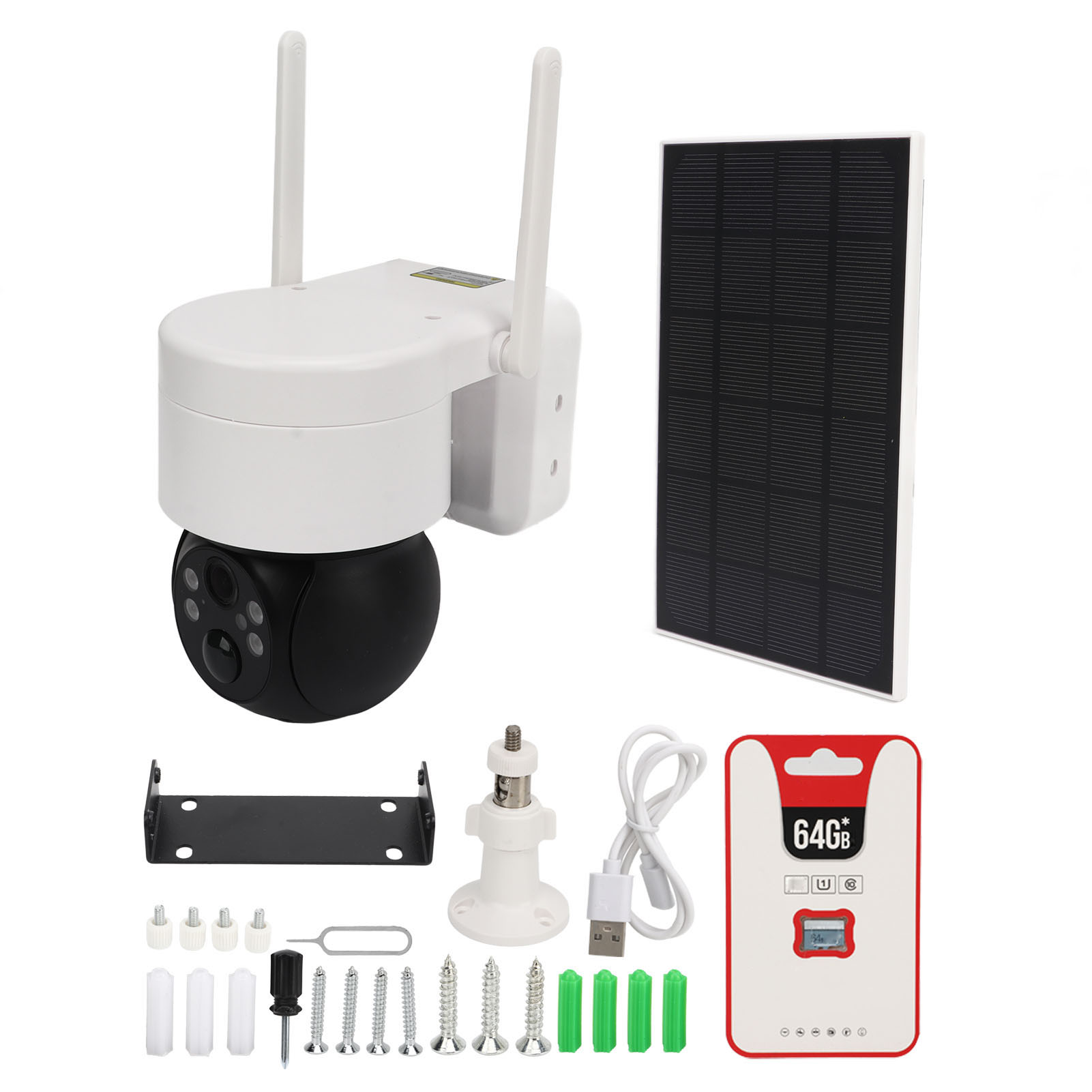 Solar-überwachungskamera, Ip65 Wasserdicht, Kabellos, Infrarot-nachtsicht, Hd-kamera Für Den Außenbereich
