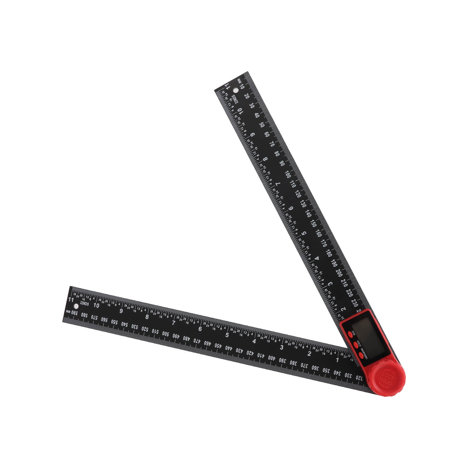Digitaler Winkelmesser 2-in-1, Kunststoff, Leicht, Praktisch, Schwarz, Digitaler Winkelmesser, 300 Mm