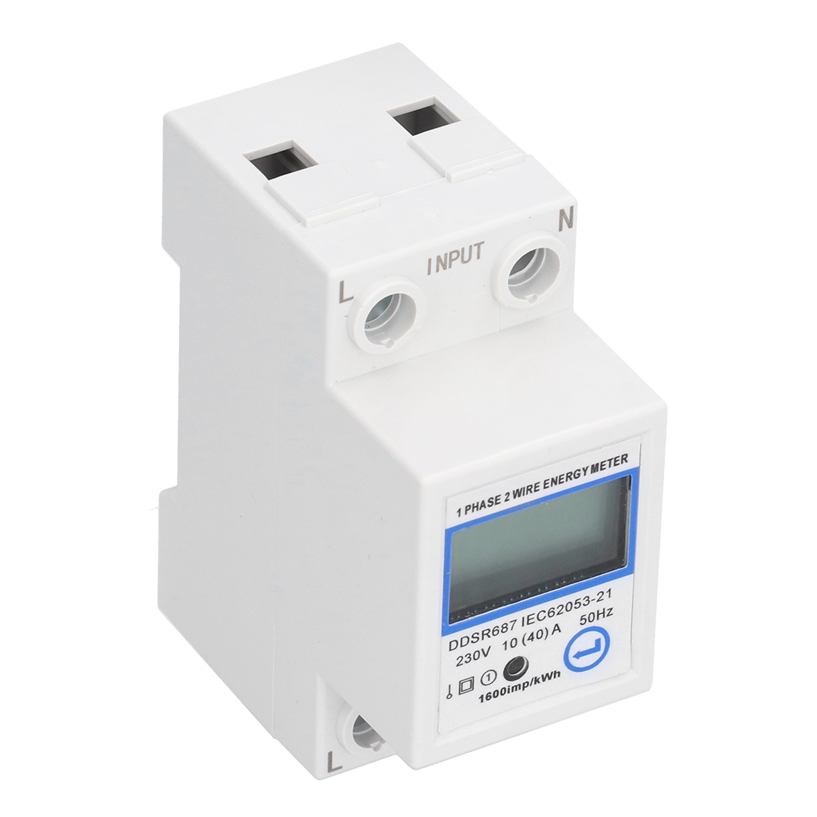 1-phasen-2-draht-energiezähler Mit Multifunktionalem Lcd-digitaldisplay, 2-polig, Din-schienen-anschluss, Für Den Hausgebrauch