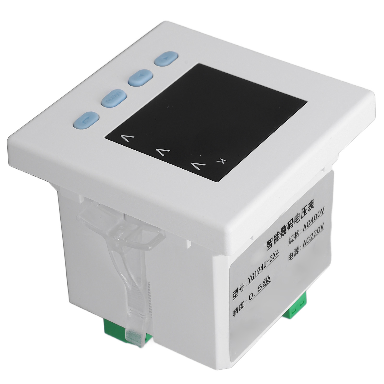 Intelligentes Digitales 3-phasen-voltmeter Aus Weißem, Flammhemmendem Abs-kunststoff Zur Überwachung Des Stromverbrauchs Im Haushalt (220 V Wechselstrom).