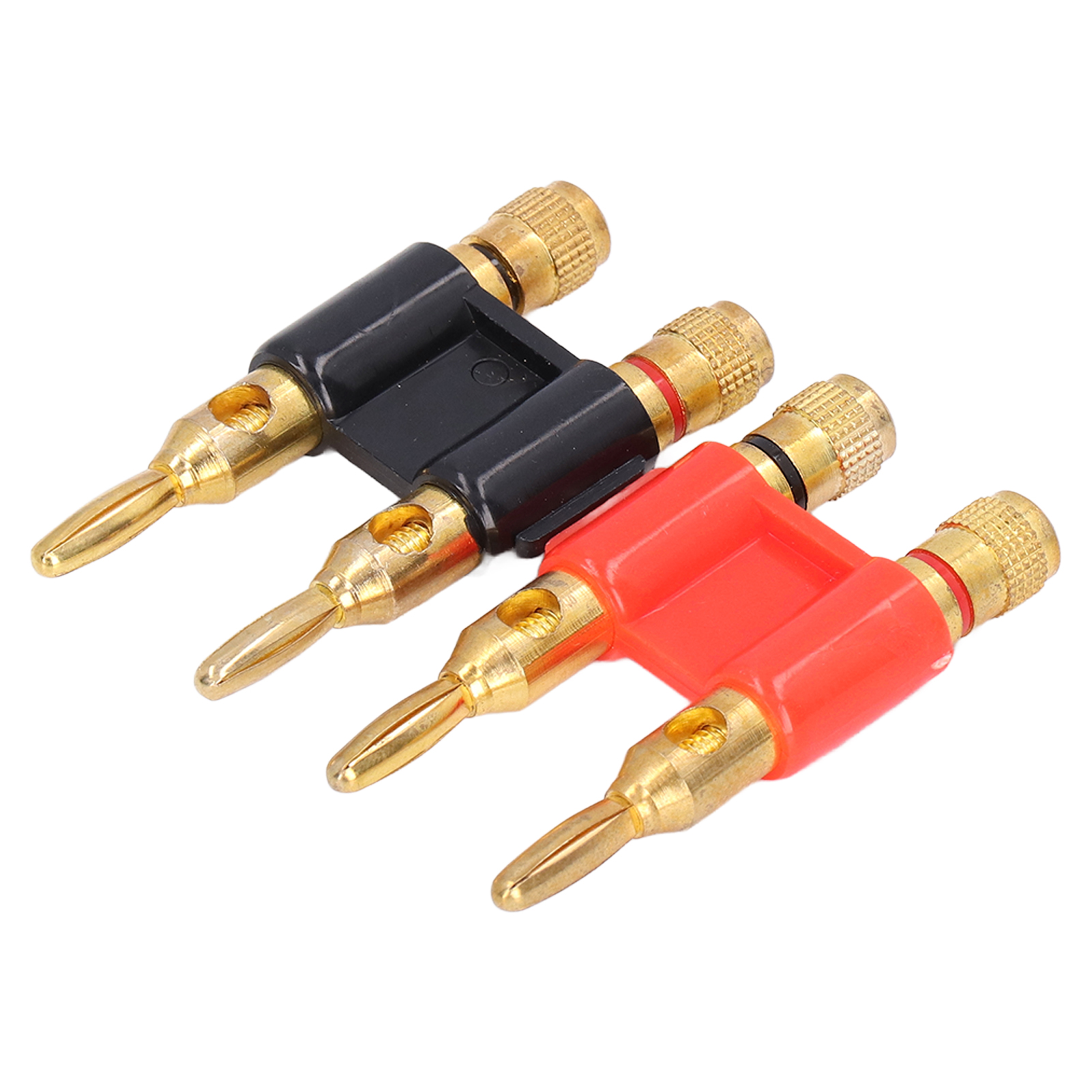 2 Stück Stapelbare Doppelbananenstecker, 2-wege-messingverbinder, Lautsprecherkabelzubehör, 32 A, 1000 V