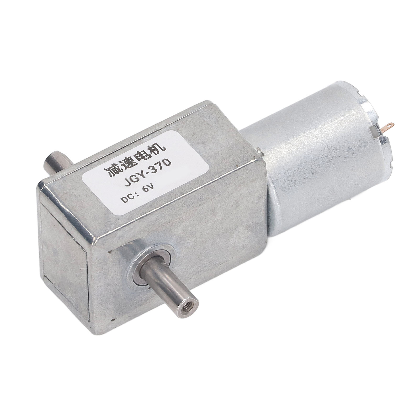 Getriebemotor 25 Kg·cm, Doppelwelle 12 Mm, Selbsthemmend, Reversibel, 6 V Gleichstrom, Schneckengetriebemotor Mit Montagefuß, 10 U/min
