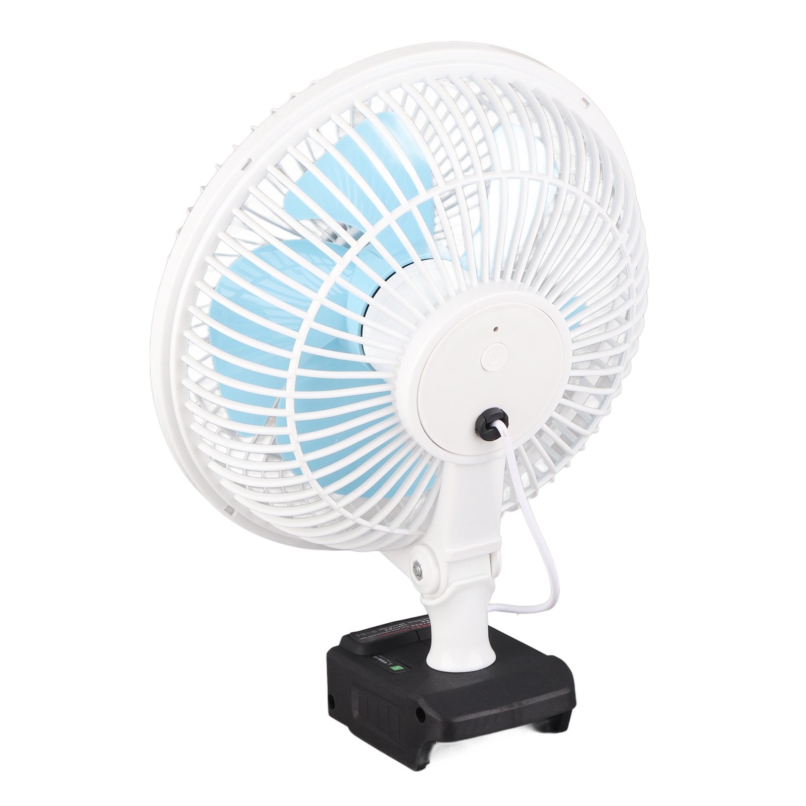 Tischventilator Mit 3 Geschwindigkeitsstufen, Kabellos, 18v Lithium-akku, Für Camping, Baustellen Und Industrie