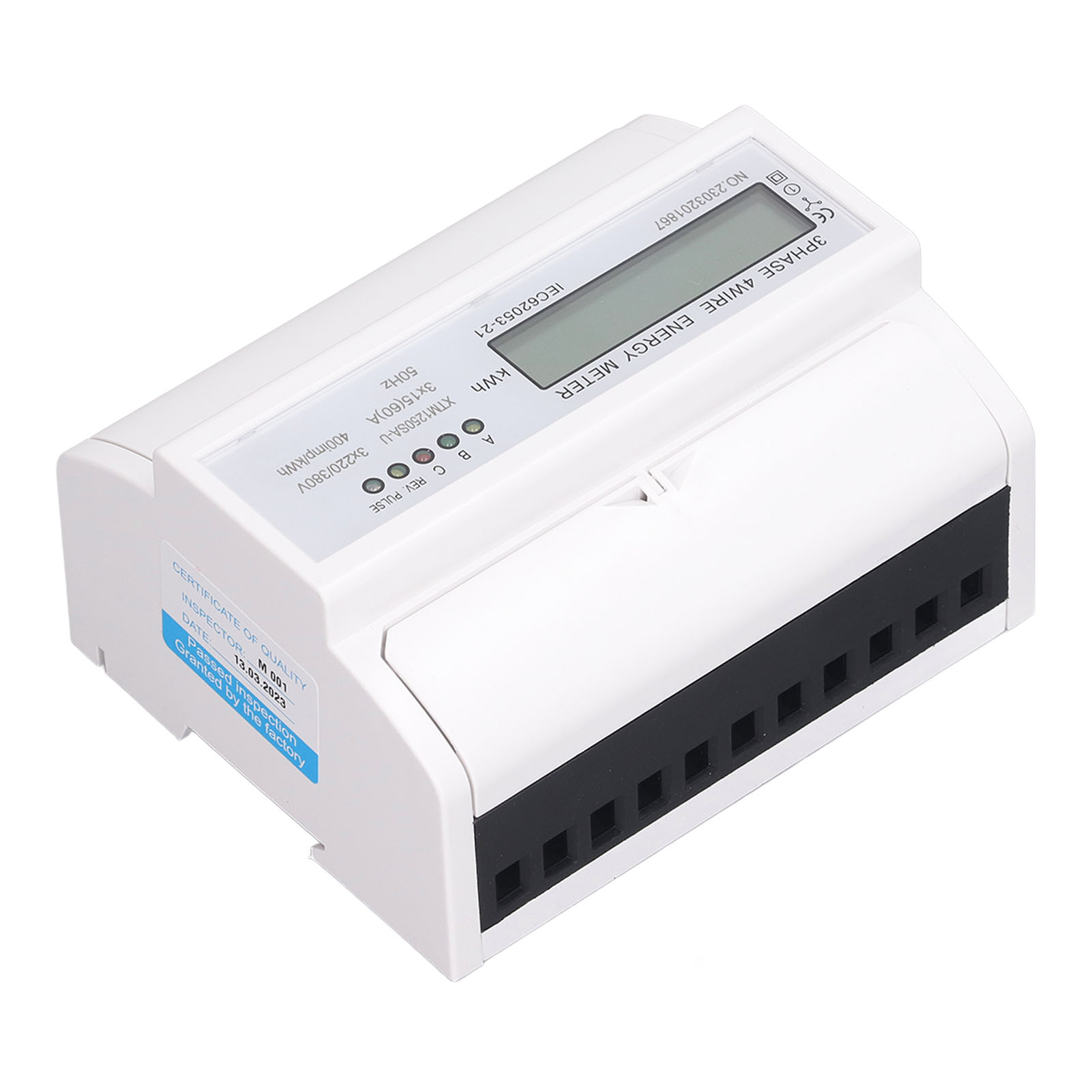 Dreiphasen-stromzähler Mit Lcd-anzeige, Din-schienenmontage, 3 X 15 A, 220 V/380 V Dc