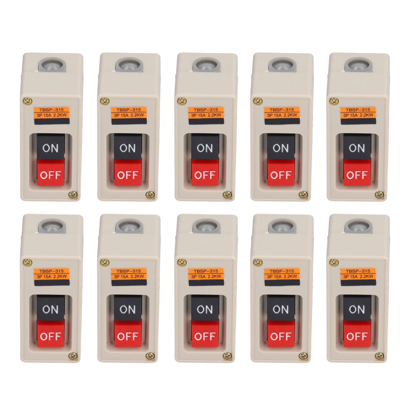 10 Stück Drucktaster-schalter Für 3-phasige Ein-/ausschaltstationen (380 V, 15 A) Tbsp-315