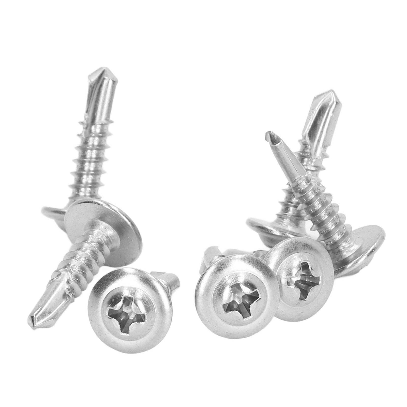 Selbstschneidende Schrauben Aus Edelstahl 410 Mit Schnellverschluss, Runden Unterlegscheibenkopf, 4,8 X 19 Mm, 100 Stück, Für Die Maschinenbauindustrie